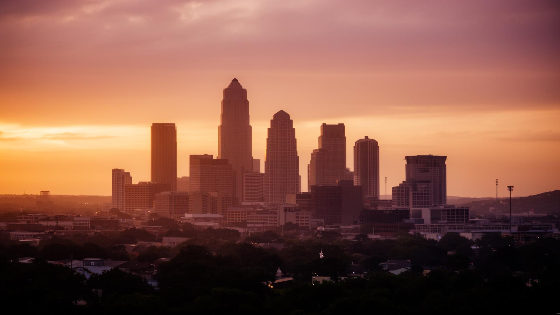 Austin, Texas skyline at sunset
